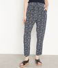 Picture of FLYNN NAVY-PRINT LINEN CARROT TROUSERS